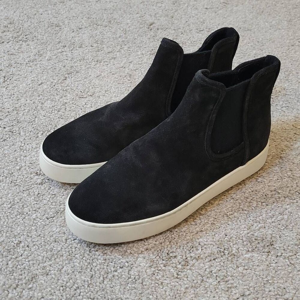 Vince Women's Black Suede Sneaker Boot Fur Insole Size 8